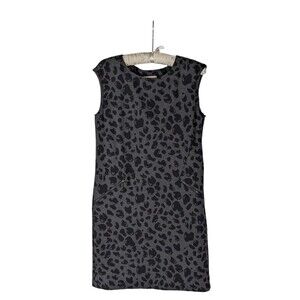 Michael Michael Kors Dress M Womens Gray Animal Print Sleeveless Sheath Workwear